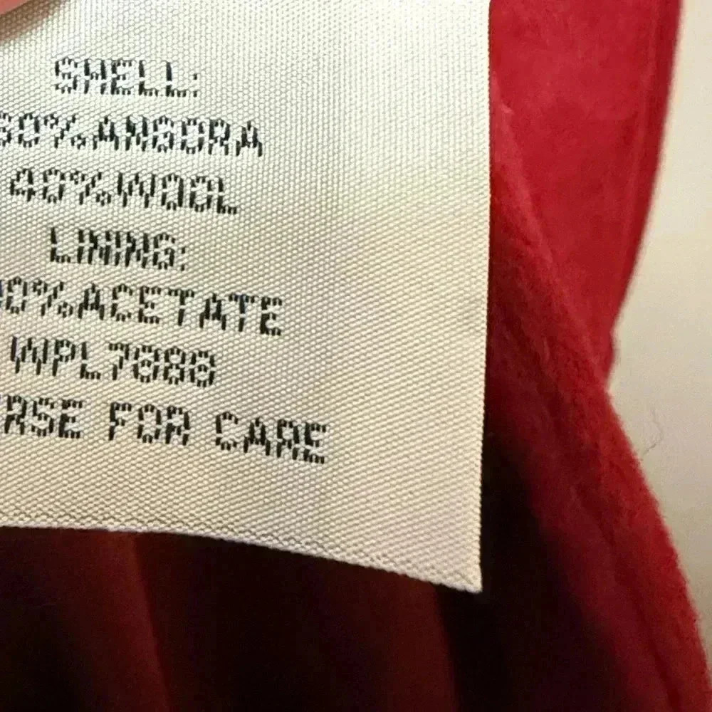 Vintage Anne Klein Wool and Angora Red Coat size 10 - Picture 5 of 6